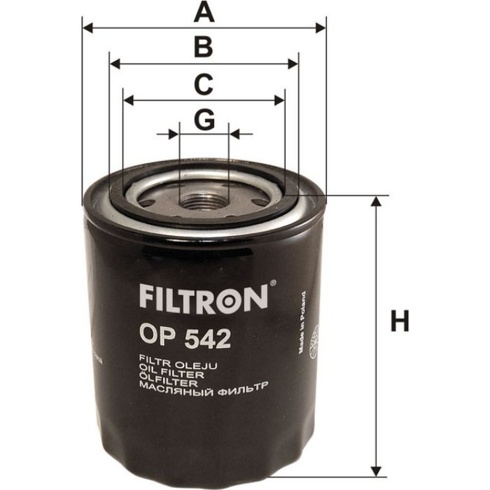 OP 542 Filtron Ölfilter OP 542 OP 542 Filtron Ölfilter OP 542