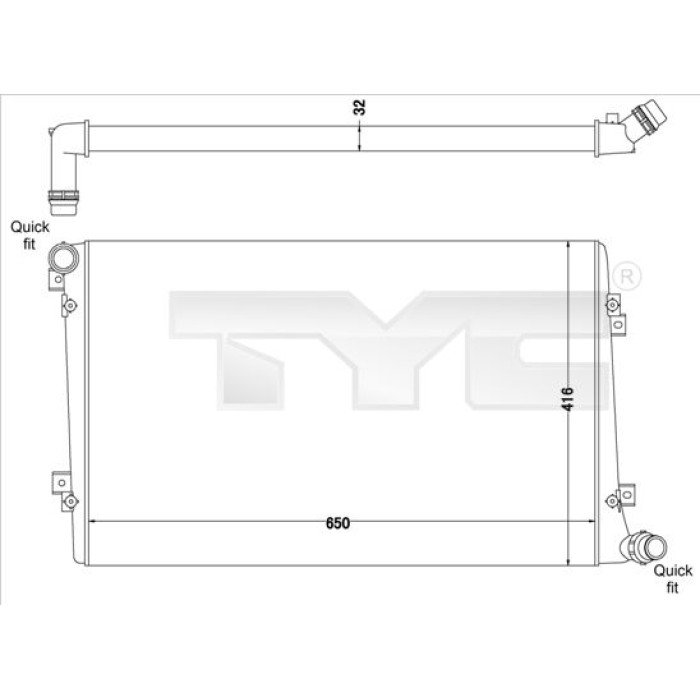 TYC Motorkühler 737-0063-R TYC Motorkühler 737-0063-R