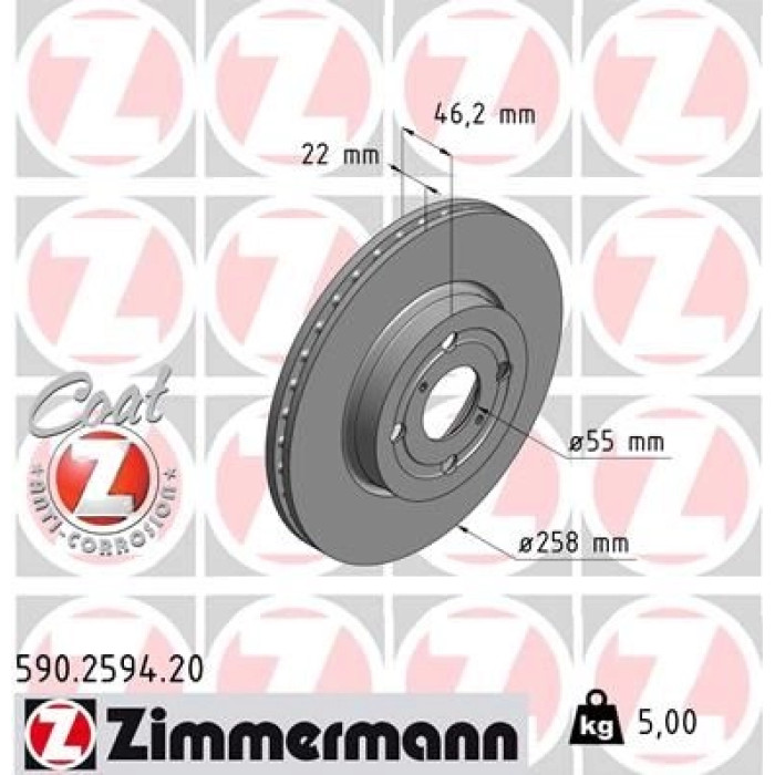 Zimmermann Bremsscheibe 590.2594.20 Zimmermann Bremsscheibe 590.2594.20