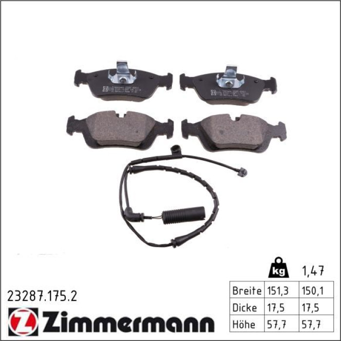 ZIMMERMANN Bremsbeläge 23287.175.2 ZIMMERMANN Bremsbeläge 23287.175.2
