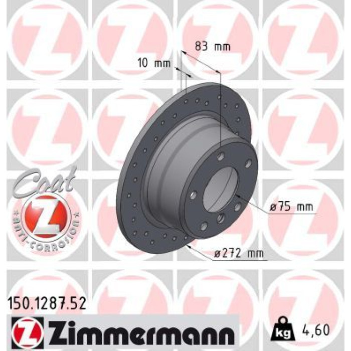Zimmermann 11 482 029 Sport Bremsscheibe Hinterachse Sport O 150.1287.52 Zimmermann 11 482 029 Sport Bremsscheibe Hinterachse Sport O 150.1287.52