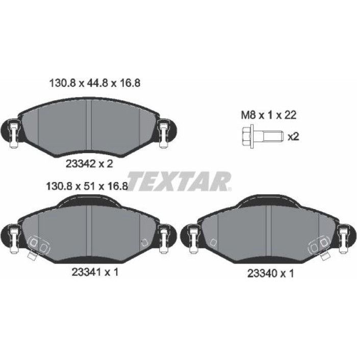 Textar Bremsbelagsatz 2334001 – Bosch Textar Bremsbelagsatz 2334001 – Bosch