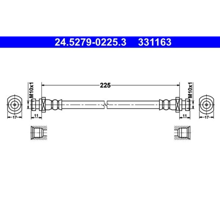 ATE Bremsschlauch 24.5279-0225.3 ATE Bremsschlauch 24.5279-0225.3