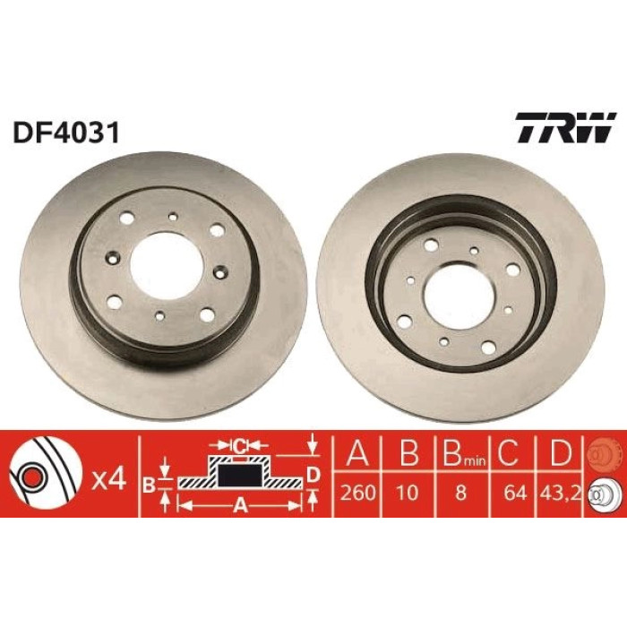 TRW Bremsscheibe DF4031