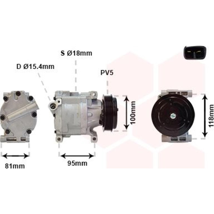 Van Wezel Klimakompressor 1700K090 Van Wezel Klimakompressor 1700K090