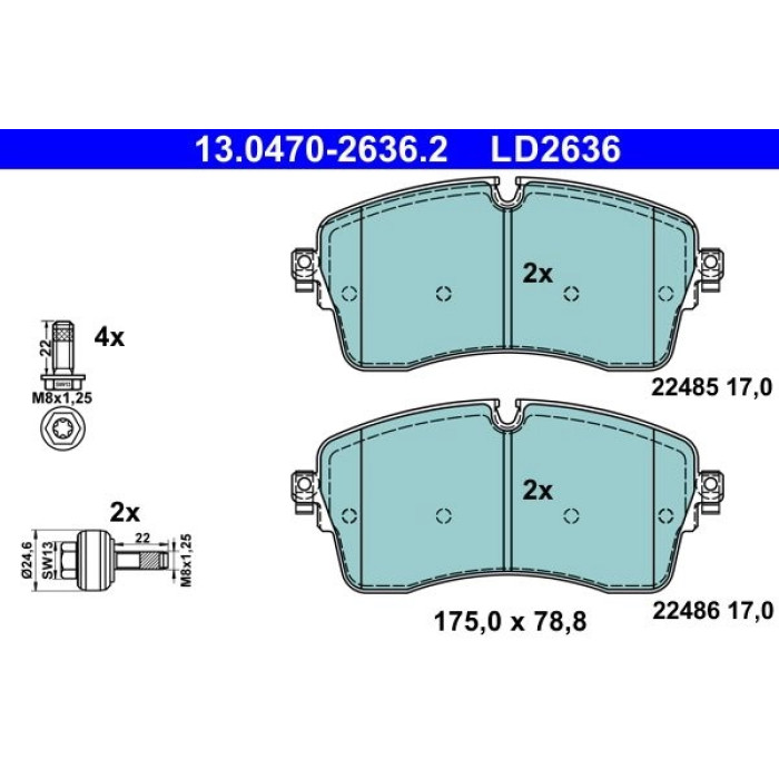 ATE Bremsbelagsatz 13.0470-2636.2 ATE Bremsbelagsatz 13.0470-2636.2