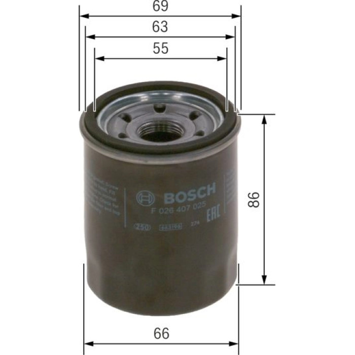 F 026 407 025 Bosch Ölfilter F 026 407 025 F 026 407 025 Bosch Ölfilter F 026 407 025