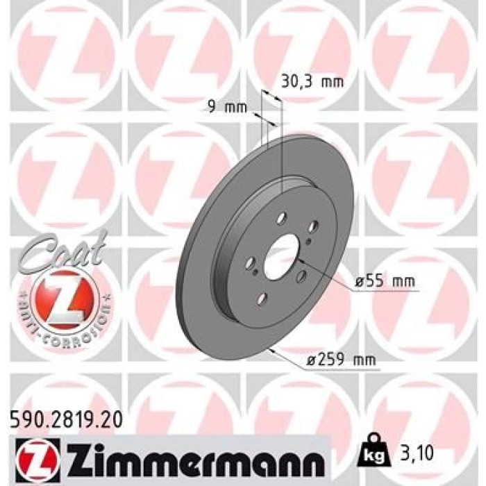 Zimmermann Bremsscheibe 590.2819.20 Zimmermann Bremsscheibe 590.2819.20