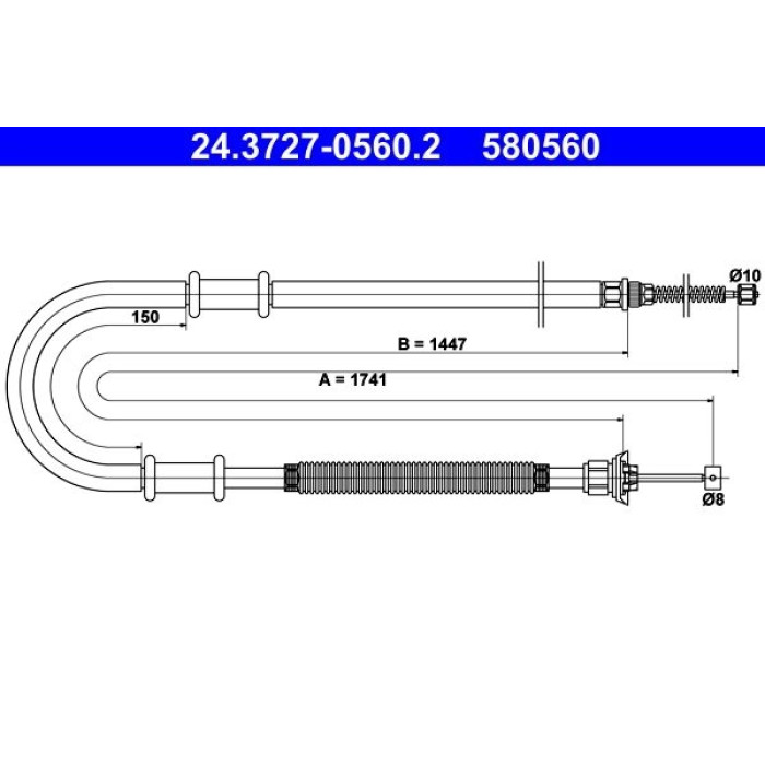 ATE Handbremsseil 24.3727-0560.2 ATE Handbremsseil 24.3727-0560.2