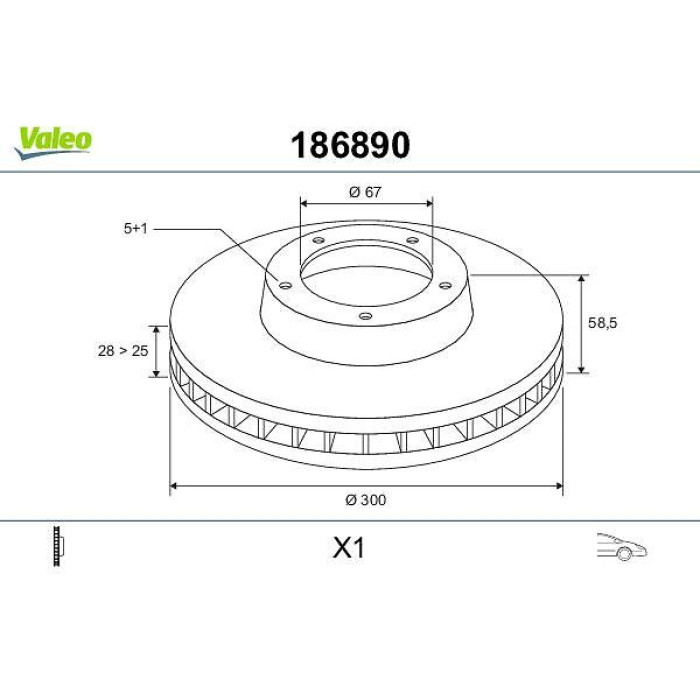 Valeo Bremsscheibe 186890 Valeo Bremsscheibe 186890