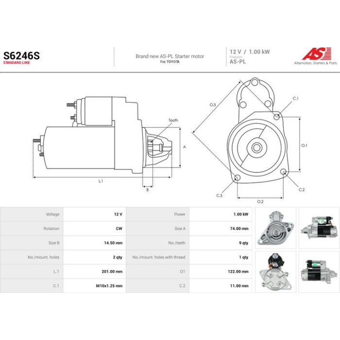 AS-PL Anlasser S6246S