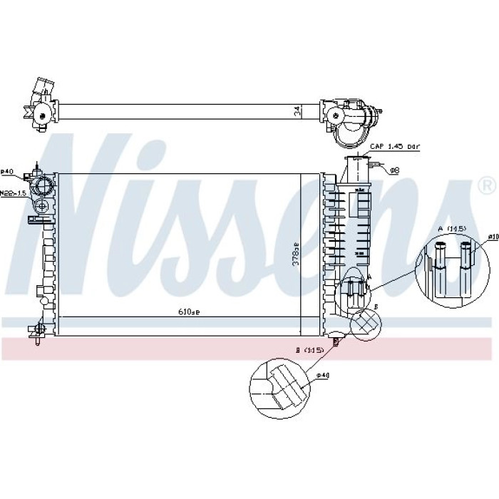 Nissens Wasserkühler PKW 61380A Nissens Wasserkühler PKW 61380A