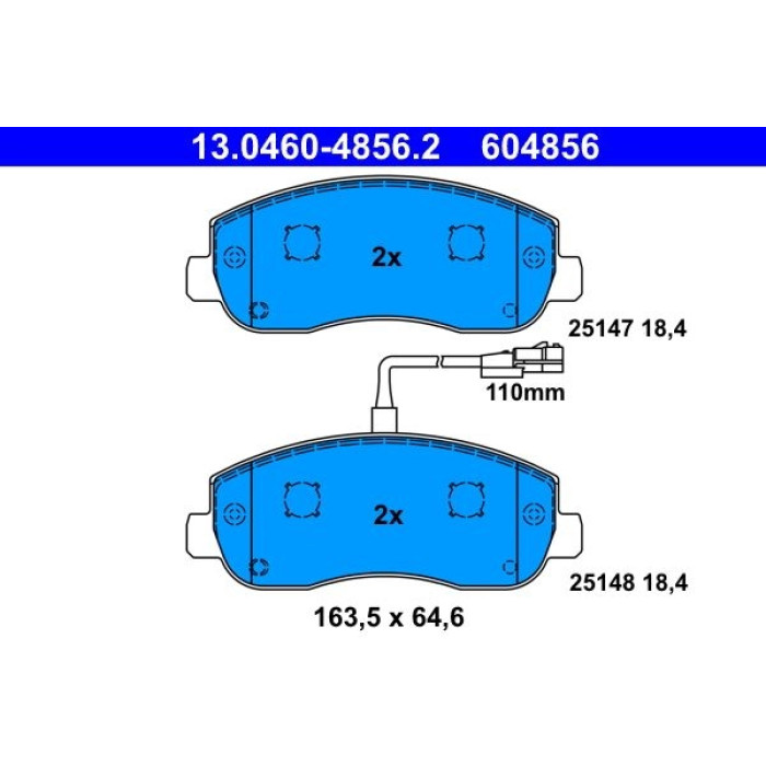 ATE Bremsbelagsatz Renault Vorderachse Master/Movano 10 13.0460-4856.2 ATE Bremsbelagsatz Renault Vorderachse Master/Movano 10 13.0460-4856.2