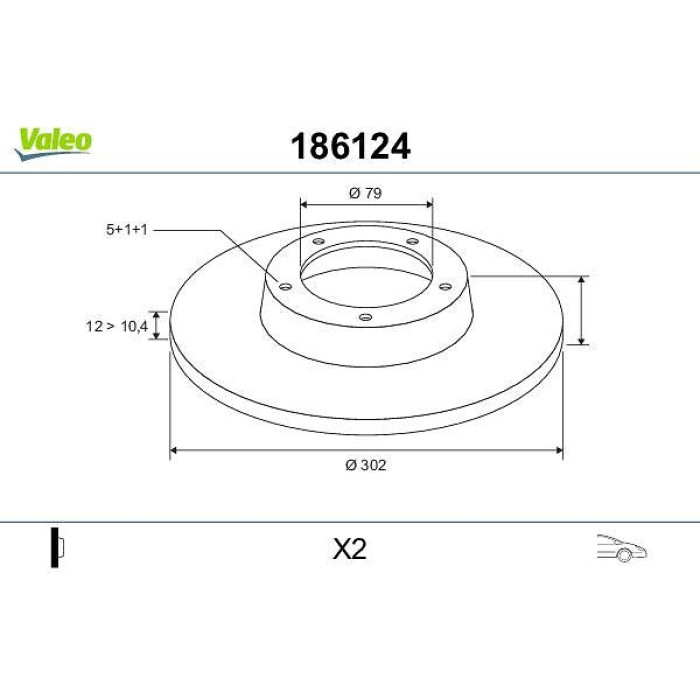 Valeo Bremsscheibe 186124 Valeo Bremsscheibe 186124