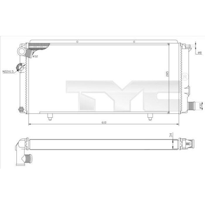TYC Motorkühler 726-0014-R TYC Motorkühler 726-0014-R