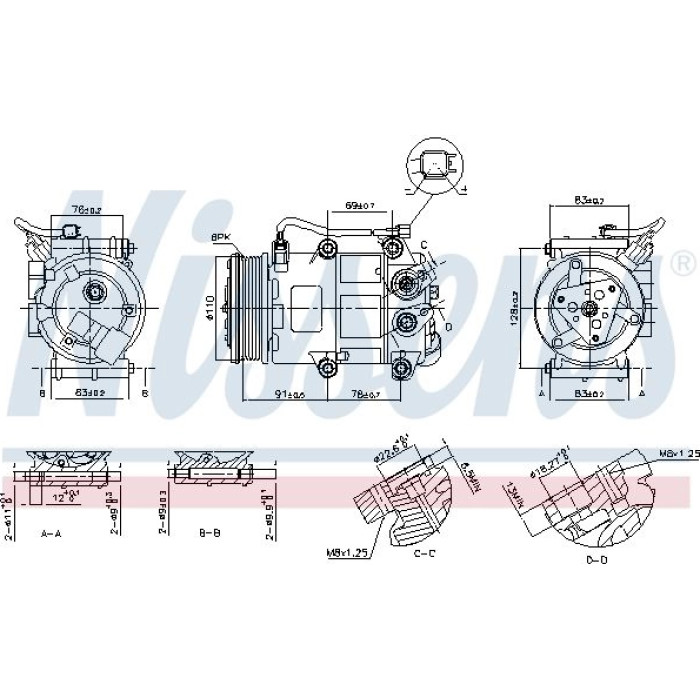 890655 Nissens Klimakompressor PKW 890655 890655 Nissens Klimakompressor PKW 890655