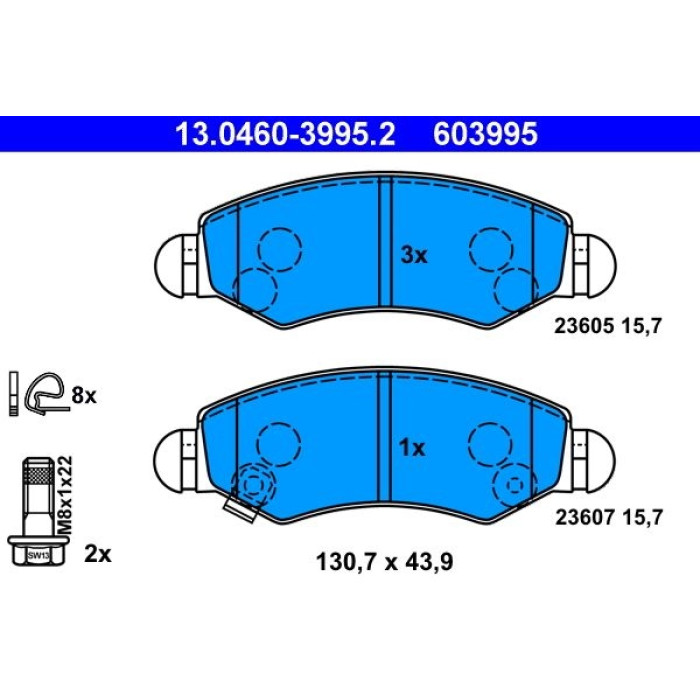 13.0460-3995.2 ATE Bremsbelagsatz Suzuki Vorderachse Ignis 1.3-1.5 00 13.0460-3995.2 13.0460-3995.2 ATE Bremsbelagsatz Suzuki Vorderachse Ignis 1.3-1.5 00 13.0460-3995.2
