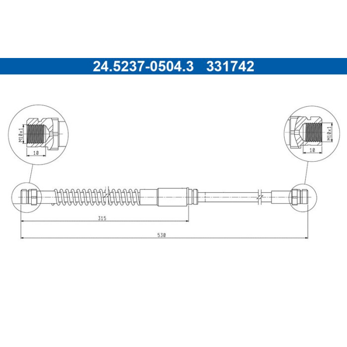 ATE Handbremsseil 24.5237-0504.3 ATE Handbremsseil 24.5237-0504.3
