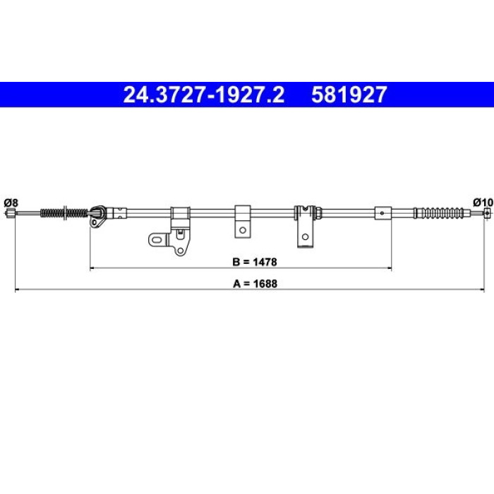 ATE Handbremsseil 24.3727-1927.2 ATE Handbremsseil 24.3727-1927.2