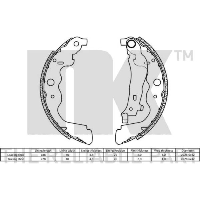 NK Bremsbacken 2739787 NK Bremsbacken 2739787