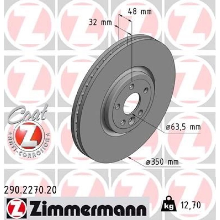 Zimmermann Bremsscheibe Vorderachse 290.2270.20 Zimmermann Bremsscheibe Vorderachse 290.2270.20