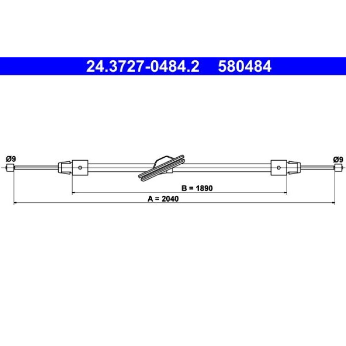 ATE Handbremsseil 24.3727-0484.2 ATE Handbremsseil 24.3727-0484.2