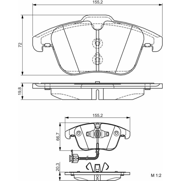 Bosch Bremsbelagsatz 0 986 495 129 Bosch Bremsbelagsatz 0 986 495 129