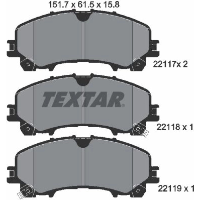 Textar Bremsbelagsatz 2211701 Textar Bremsbelagsatz 2211701