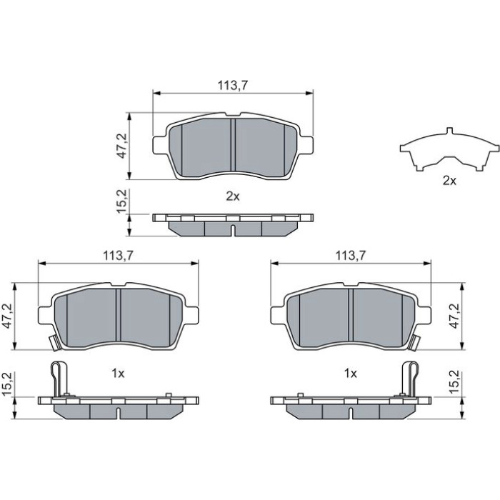 Bosch Bremsbelagsatz Scheibenbremse 0 986 460 075 Bosch Bremsbelagsatz Scheibenbremse 0 986 460 075