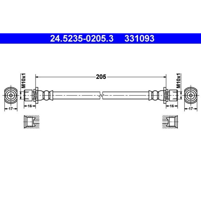ATE Bremsschlauch 24.5235-0205.3 ATE Bremsschlauch 24.5235-0205.3