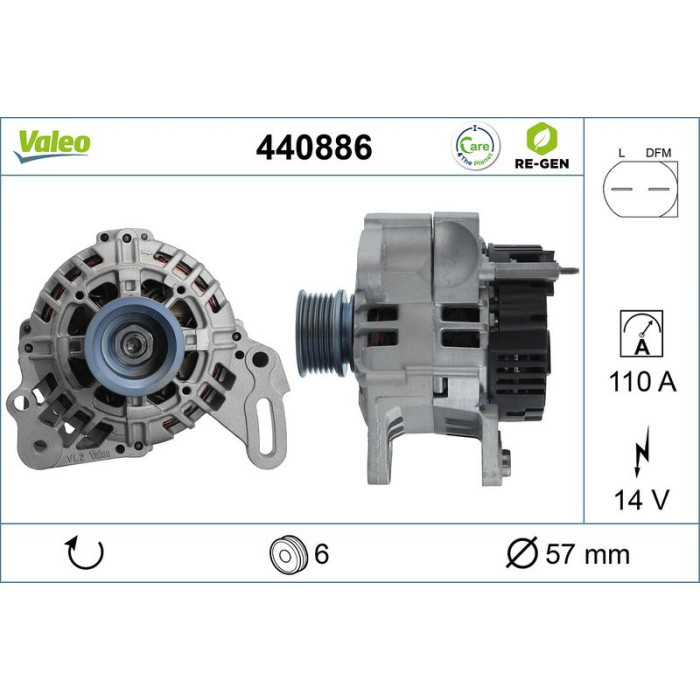 Valeo Lichtmaschine 440886 Valeo Lichtmaschine 440886