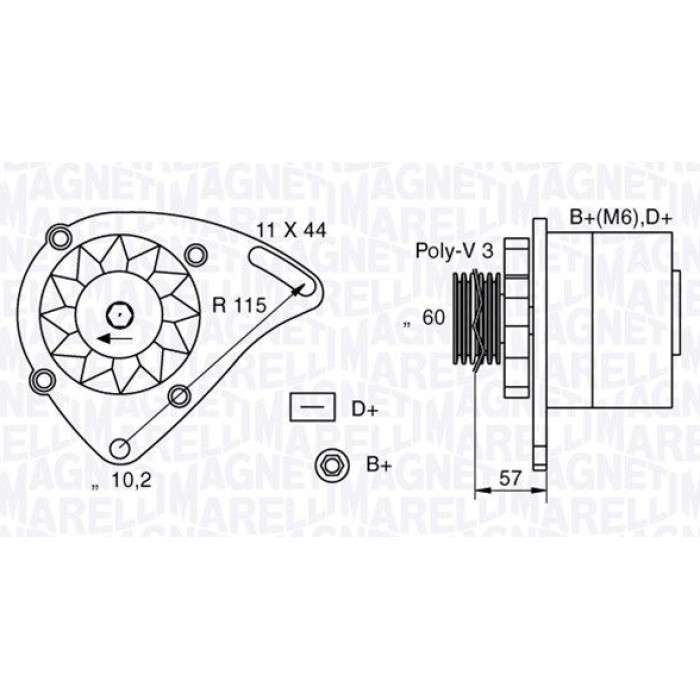 063321173010 Magneti Marelli Lichtmaschine 063321173010 063321173010 Magneti Marelli Lichtmaschine 063321173010