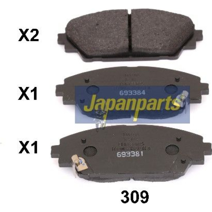 Japanparts Bremsbeläge PA-309AF Japanparts Bremsbeläge PA-309AF