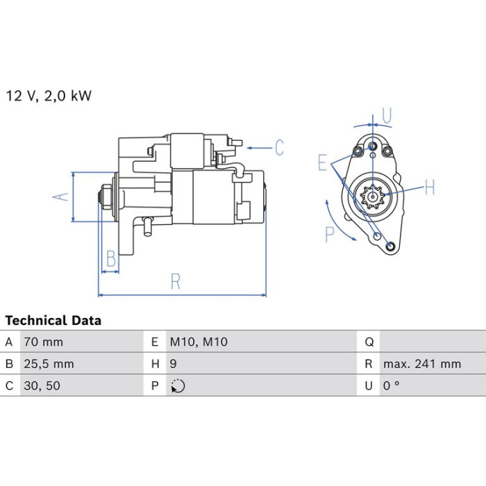 Bosch Starter 0 986 026 550 Bosch Starter 0 986 026 550