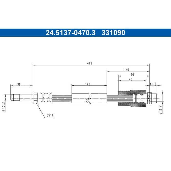 ATE Bremsschlauch 24.5137-0470.3 ATE Bremsschlauch 24.5137-0470.3