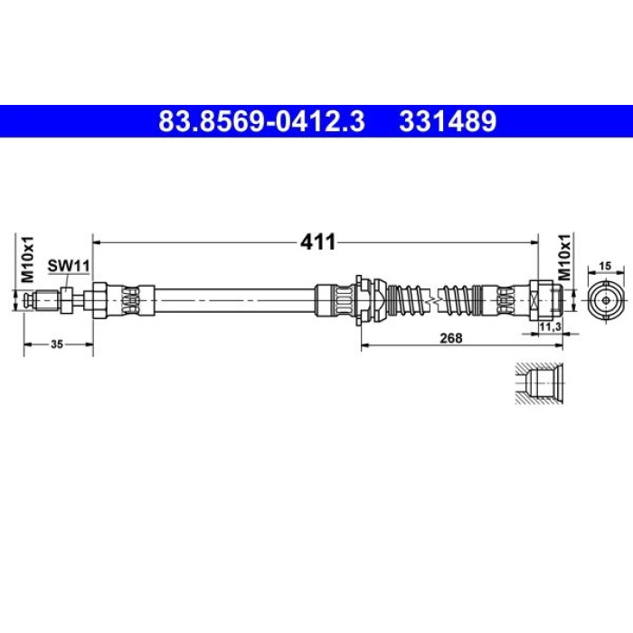 ATE Bremsschlauch 83.8569-0412.3 ATE Bremsschlauch 83.8569-0412.3