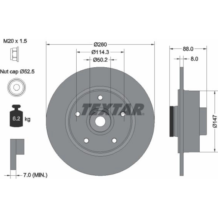 Textar Bremsscheibe 92196003 – mit Radlager für ABS Textar Bremsscheibe 92196003 – mit Radlager für ABS