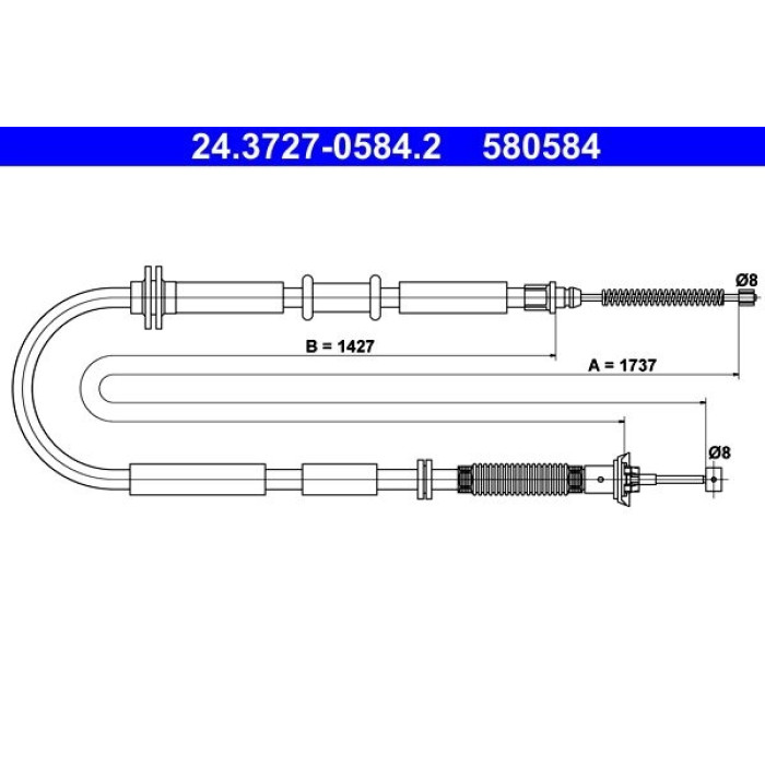 ATE Handbremsseil 24.3727-0584.2 ATE Handbremsseil 24.3727-0584.2