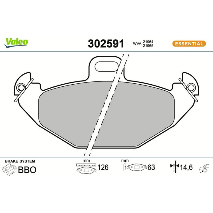 Valeo Bremsbelagsatz 302591 Valeo Bremsbelagsatz 302591