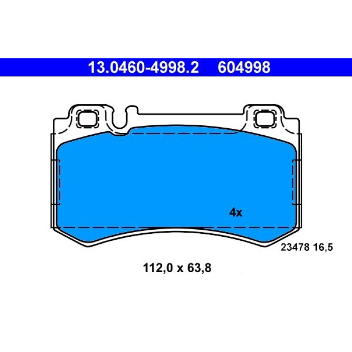 ATE Bremsbelagsatz Mercedes-Benz Vorderachse C209/W211/W220/R230 02-12 13.0460-4998.2 ATE Bremsbelagsatz Mercedes-Benz Vorderachse C209/W211/W220/R230 02-12 13.0460-4998.2