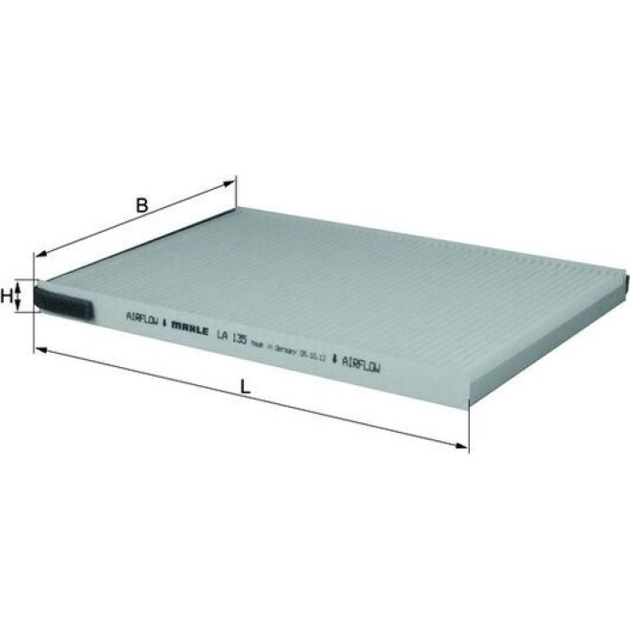 LA 135 MAHLE Innenraumfilter LA 135, Linkslenker, mit Klimaanlage, Partikelfilter, 260 x 200 x 20 mm – u. a. für Citroën Xsara (N1), Break (N2), Coupé (N0) – OE Nummer 6447FG - l LA 135 MAHLE Innenraumfilter LA 135, Linkslenker, mit Klimaanlage, Partikelfilter, 260 x 200 x 20 mm – u. a. für Citroën Xsara (N1), Break (N2), Coupé (N0) – OE Nummer 6447FG - l