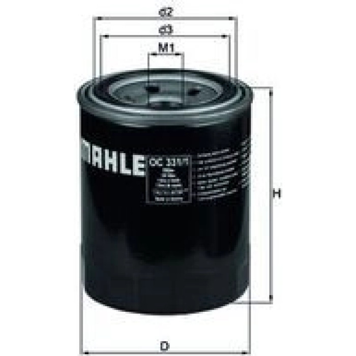 OC 331/1 MAHLE Ölfilter OC 331/1, Anschraubfilter, Höhe 100,6 mm – u. a. für Suzuki Grand Vitara I (FT, HT) – OE Nummer 1651085FA0 - l OC 331/1 MAHLE Ölfilter OC 331/1, Anschraubfilter, Höhe 100,6 mm – u. a. für Suzuki Grand Vitara I (FT, HT) – OE Nummer 1651085FA0 - l