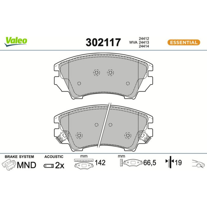 Valeo Bremsbelagsatz 302117 Valeo Bremsbelagsatz 302117