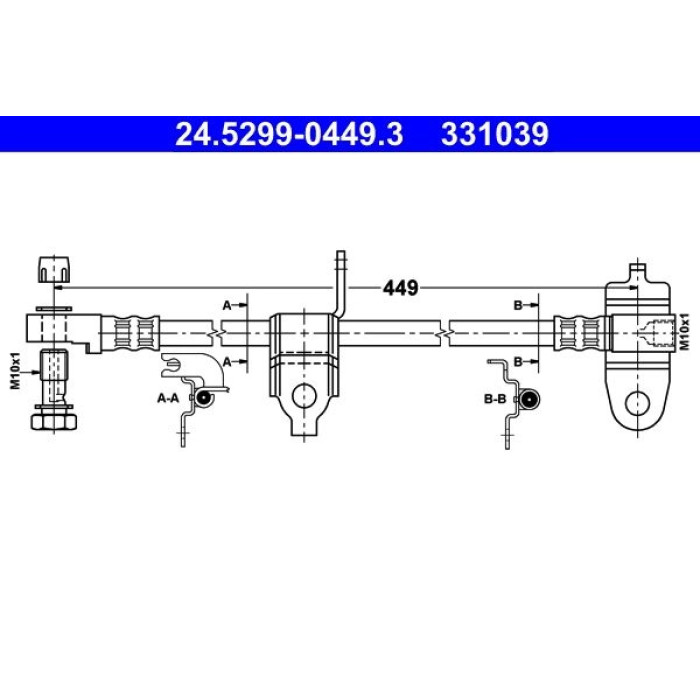 ATE Bremsschlauch 24.5299-0449.3 ATE Bremsschlauch 24.5299-0449.3