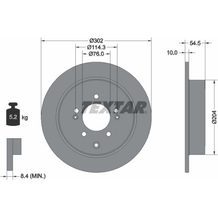 Textar Bremsscheibe 92293303 Textar Bremsscheibe 92293303