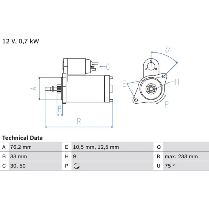 Bosch Starter 0 986 010 530 Bosch Starter 0 986 010 530