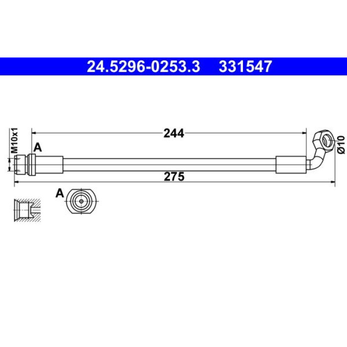 ATE Bremsschlauch 24.5296-0253.3 ATE Bremsschlauch 24.5296-0253.3