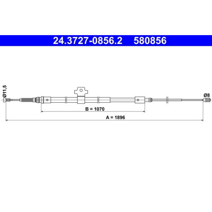 ATE Handbremsseil 24.3727-0856.2 ATE Handbremsseil 24.3727-0856.2