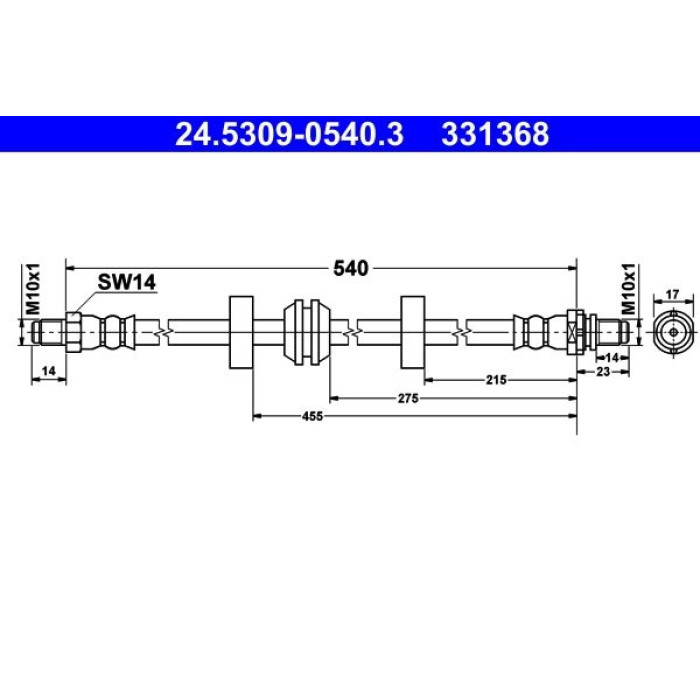 ATE Bremsschlauch 24.5309-0540.3 ATE Bremsschlauch 24.5309-0540.3