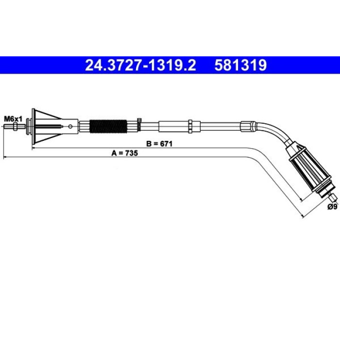 ATE Handbremsseil 24.3727-1319.2 ATE Handbremsseil 24.3727-1319.2